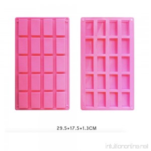 Wimious 20 Cavity Rectangle Silicone Mold Pan for Cake Biscuit Ice Cube Chocolate Candy Soap Candle Jello Crayon Clay Making - Party Favors and Best Gift for Kids - B01F1TCTZS